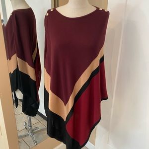 WHBM fall color blocked poncho